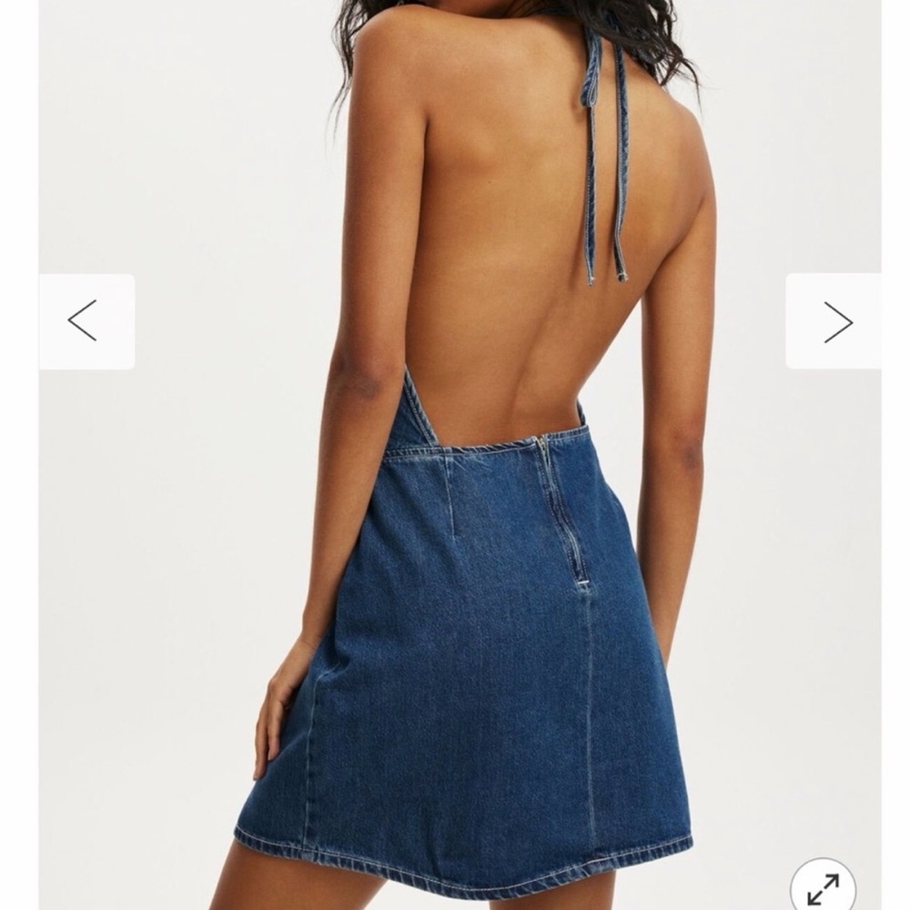 Zara Halter Denim Dress - Picture 4 of 4